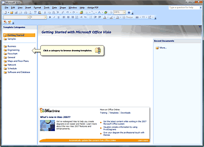 Microsoft Office Visio 2007 interface