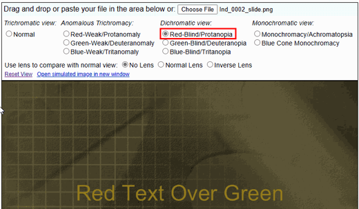 Running Color Blind Test Using Images Exported from PowerPoint
