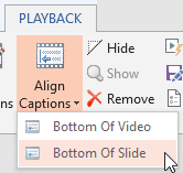 Align to the bottom of the slide is also an option