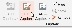 Edit Captions button