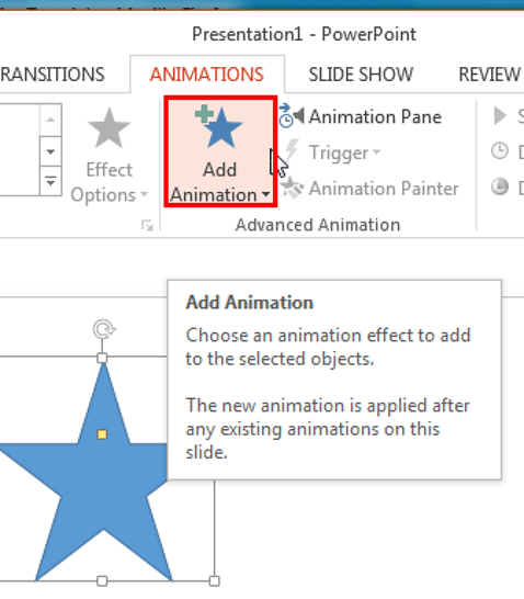 Add Animation button