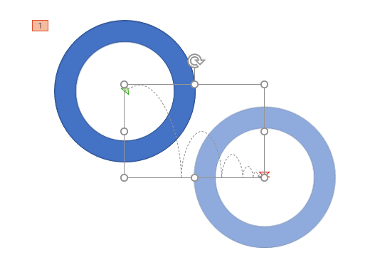 Bounce Right Motion Path applied to the selected shape