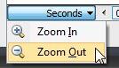 Zoom options within Seconds drop-down list