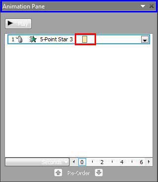Animation Pane with animation list Animation Pane with animation list
