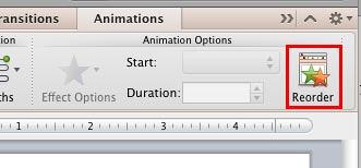 Reorder button within Animations tab