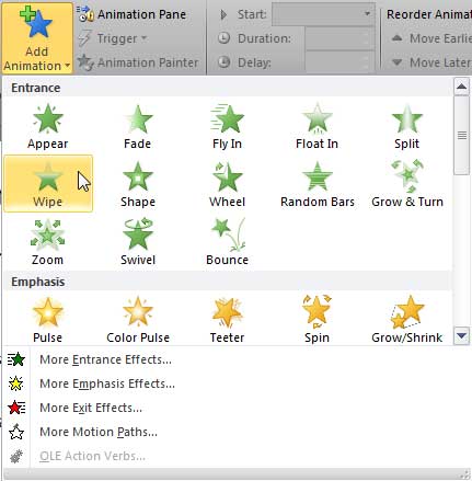 Animate Text In PowerPoint 2010 For Windows