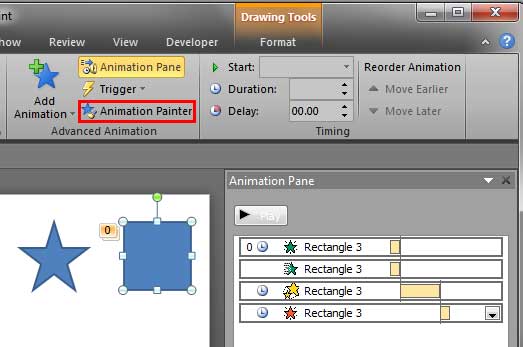 Shape applied with multiple animations selected