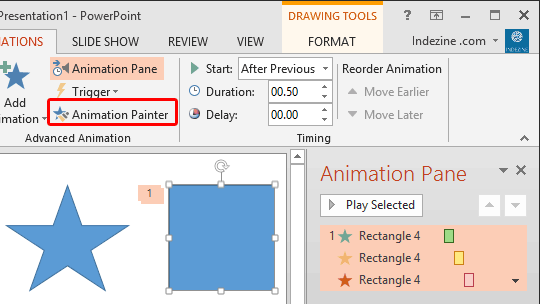 Shape applied with multiple animations selected