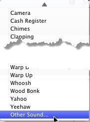 Other Sound option within the Sound drop-down list Other Sound option within the Sound drop-down list