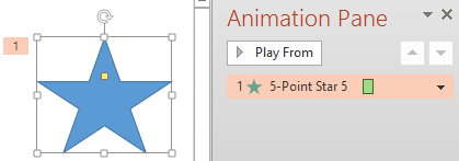 Animation listed within the Animation Pane