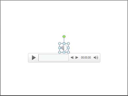 Selected audio clip icon on the slide Selected audio clip icon on the slide
