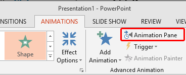 Animation Pane button