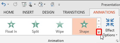 More button for the Animation gallery