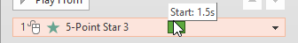 Animation bar being dragged to establish a new start time Animation bar being dragged to establish a new start time