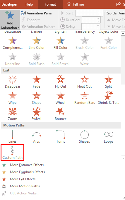Drawing Custom Paths for Motion Path Animations in PowerPoint 2016 for Windows Drawing Custom Paths for Motion Path Animations in PowerPoint 2016 for Windows