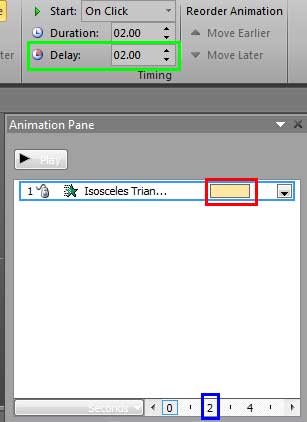 2 second delay is applied to the selected animation