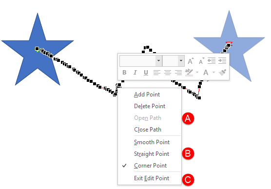 Motion Path in Edit Points mode, with point editing options