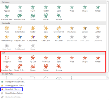 Exit Animations in PowerPoint 2016 for Windows