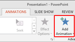  Add Animation button within the Animations tab