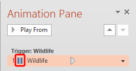 Animation Pane button within the Animations tab Animation Pane button within the Animations tab