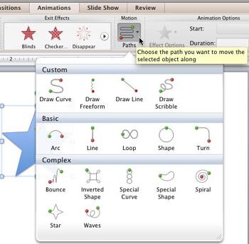 Learn PowerPoint 2011 for Mac: Motion Path Animations