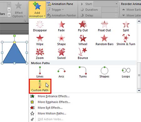 Drawing Custom Paths for Motion Path Animations in PowerPoint 2010 for Windows Drawing Custom Paths for Motion Path Animations in PowerPoint 2010 for Windows