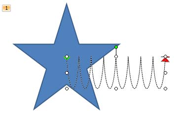 Shape with a motion path animation applied