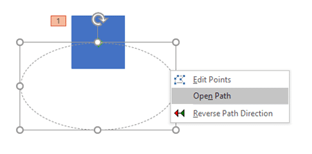 Open Path option to be selected