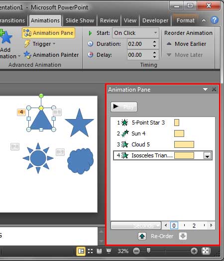 Animation Pane within the PowerPoint interface
