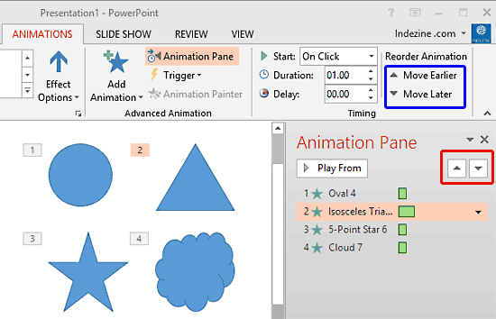 Animation selected within the Animation Pane