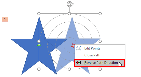 Reverse Path Direction option to be selected