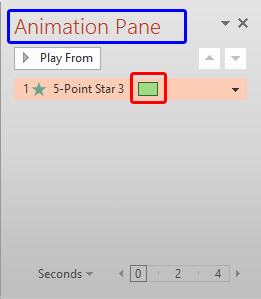 Animation Pane with animation list