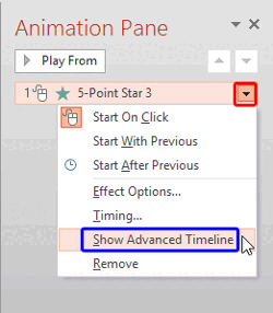 Show Advanced Timeline option to be selected