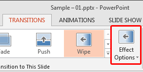 Effect Options button