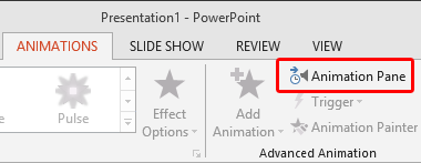 Animation Pane button within Animations tab
