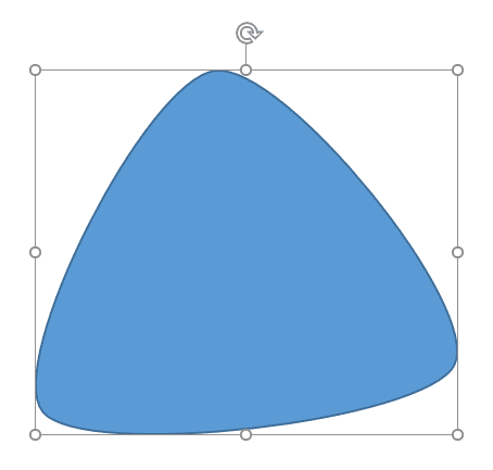 A closed shape drawn with the Curve line tool