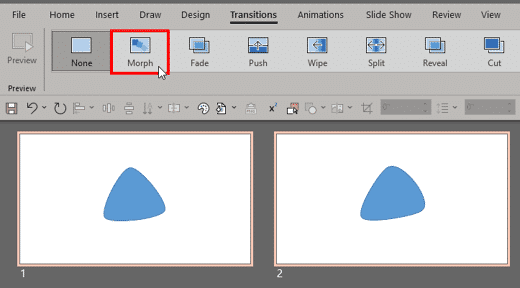 Using the Morph Transition with Curve Shapes in PowerPoint
