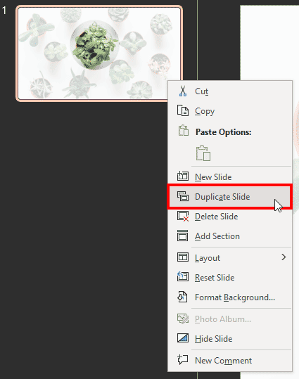 Duplicate your slide in PowerPoint 365