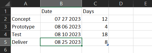 Updated values in Excel