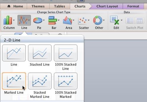 Choose a new chart type for the selected Series Choose a new chart type for the selected Series