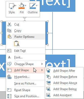 Add Shape sub-menu