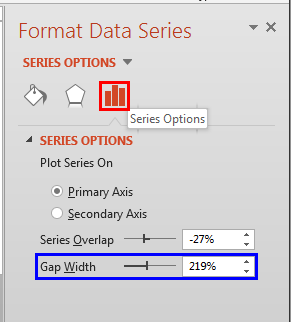 Series Options within Format Data Series Task Pane