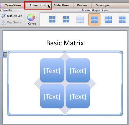 Basic Matrix SmartArt graphic