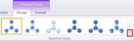 SmartArt Styles group SmartArt Styles group