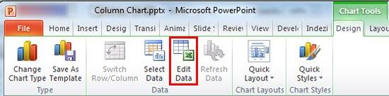 Edit Data button within Data group Edit Data button within Data group