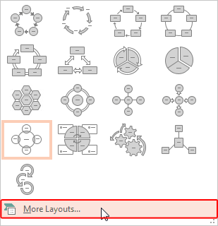 More Layouts option More Layouts option