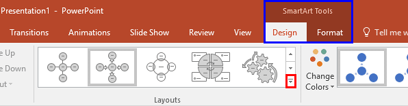 SmartArt Tools Design tab selected