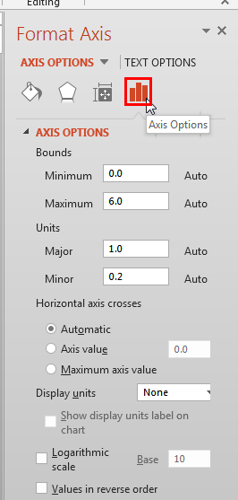 Format Axis Task Pane Format Axis Task Pane