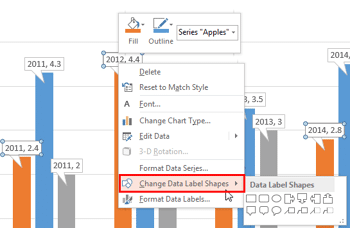 Learn PowerPoint 2013 for Windows: Change Callout Shapes for Data Labels