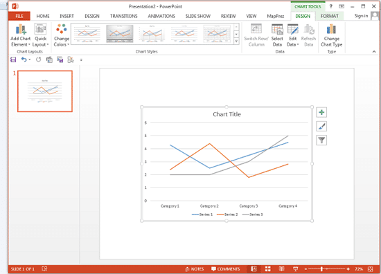 Column chart changed to Line chart